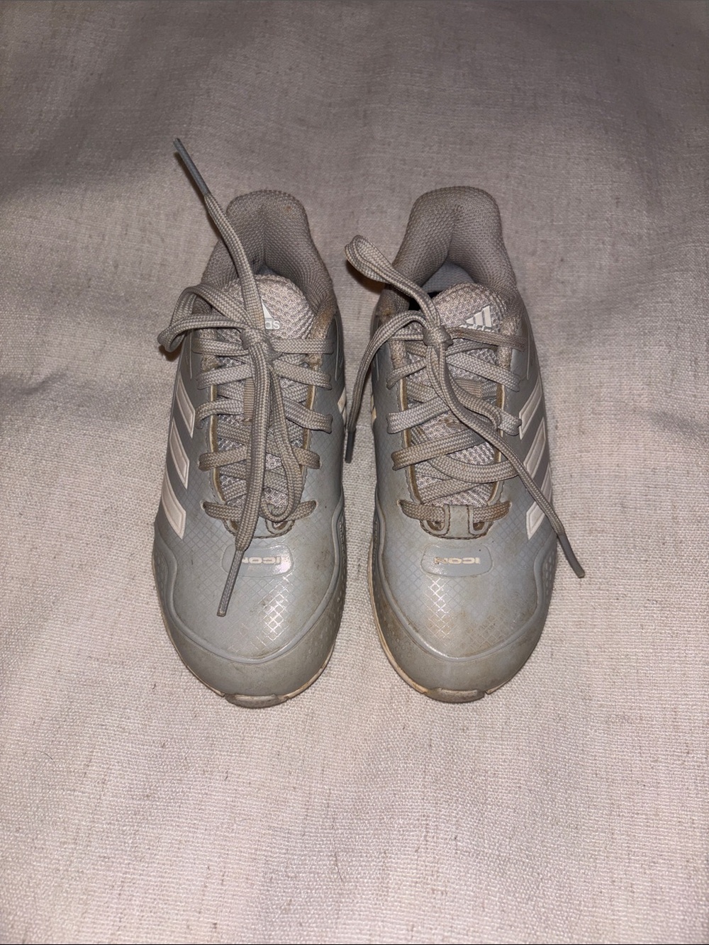 adidas Youth Gray Lace-Up Cleats